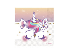 Egyszarvú születésnapi szalvéta - 33 cm - 16 db.