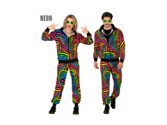 Party jelmez - neon szivárvány zebra