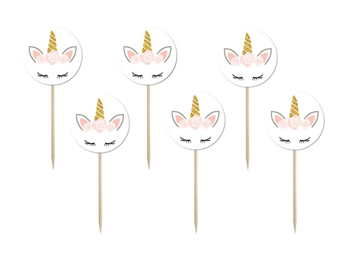 Gyönyörű egyszarvú tortabevonó - 6 db.