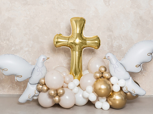 Arany kereszt fólialufi - 63 x 91 cm - 1 db.