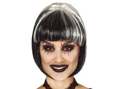 Fekete paróka fehér kiemelésekkel