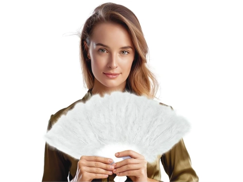 Fehér tollas legyező - 1 db.