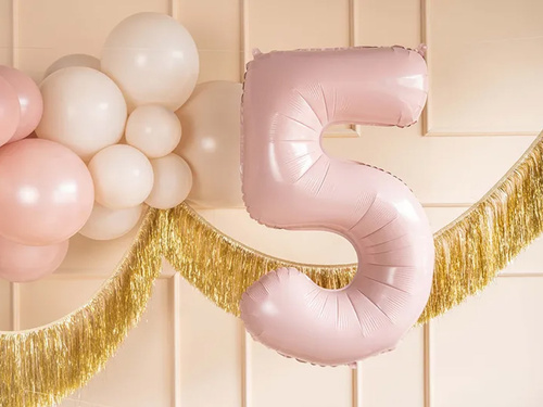 Fólia lufi világos rózsaszín szám 5 - 72 cm - 1 db.