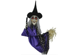 Akasztós dekoráció Boszorkány seprűnyélen - 75 cm - 1 db.