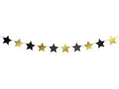 Banner csillagokkal fekete és arany - 14 db.