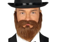 Barna bajusz és szakáll - 1 db.