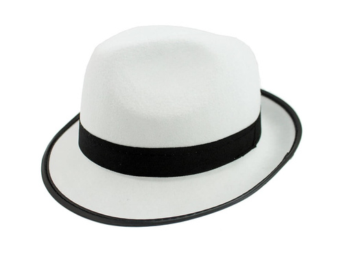 MICHAEL JACKSON gengszter kalap fehér fekete szegéllyel - 1 db.