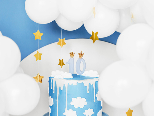 Kék nullás gyertya koronával - 0 - 1 db.