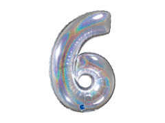 6-os számú fólialufi csillogó holografikus ezüst - 26" - 1 db.