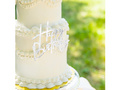 Boldog születésnapot tortadísz - ezüst - 1 db.