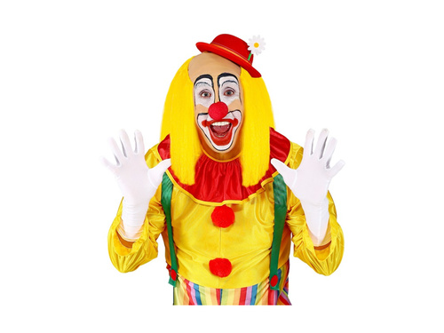 Fejfedő bohóc paróka sárga hajjal