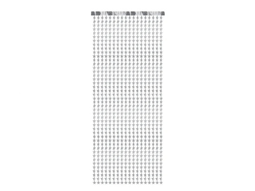 Ezüst metál csillagfüggöny - 100 x 245 cm
