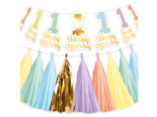 Boldog születésnapot bannerek bojtokkal - 2 db.