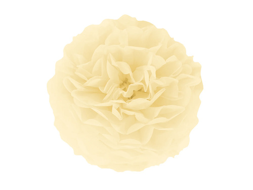 Függő virágos pom-pom dekoráció - krém - 35 cm - 1 db.