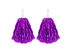 Fémszínű lila pomponok - 2 db.