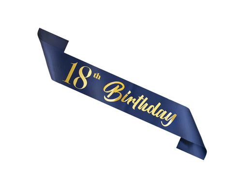 18. születésnapi sash tengerészkék - 1 db.