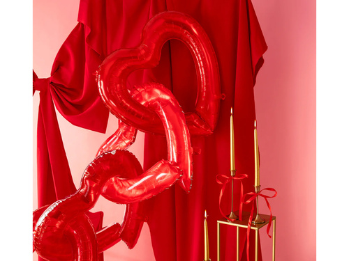 Fólia lufi szív piros fényképkeret - 69 x 70 cm