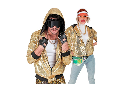 Party flitteres kabát - kapucnis bomber - arany