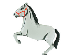 Fehér fóliából készült ló lufi - 105 x 74 cm - 1 db.