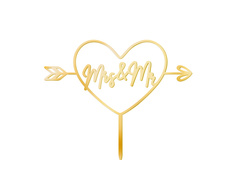 Aranytükrös plexi topper Mrs & Mr tortához - 1 db.