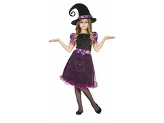 Boszorkány jelmez lila - 1 db.