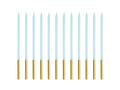 Kék és arany születésnapi gyertyák - 14 cm - 12 db.
