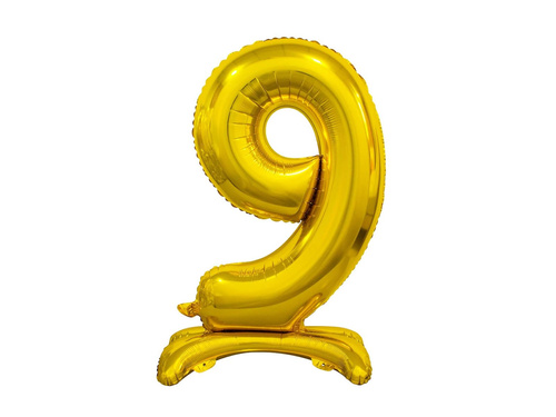 Fólia lufi állva 9-es szám arany - 74 cm