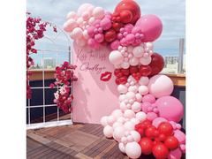 Léggömbök készlete rózsaszín és piros lufi füzérhez - 80 db.