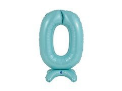 Fólia lufi álló szám 0 pasztellkék - 64 cm - 1 db.