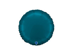 Kerek szatén kék fólialufi - 14" - 1 db.