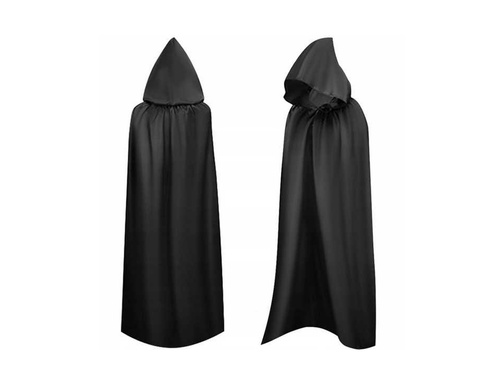 Csuklyás köpeny fekete - 140 cm