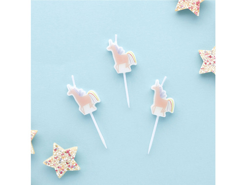 Egyszarvú piknik gyertyák - 5 db.