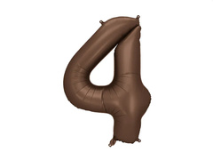 Barna fólialufi 4-es számú lufi - 86 cm - 1 db.