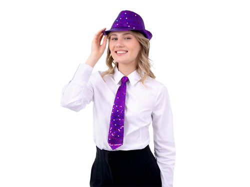 Flitteres nyakkendő - lila - 36 cm - 1 db.