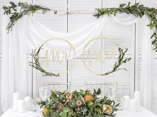 Fa medálok Mr Mrs - 38 cm - 2 db.