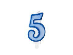 Ötös számú gyertya 5 kék - 1 db.