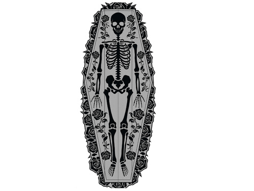 Halloween futó Csontváz koporsóban - 1 db.