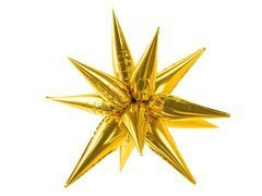 3D arany csillag fólialufi - 95 cm - 1 db.