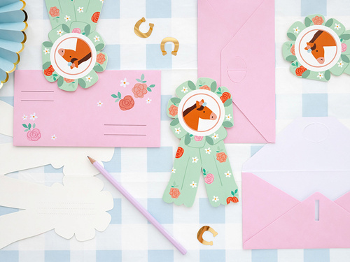 Születésnapi meghívók borítékkal Lovak - 6 db.