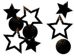 Csillogó kétoldalas dekoráció - 12 db.