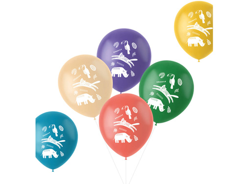 Állatkerti latex lufi - 33 cm - 6 db.