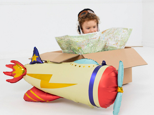 Fólia léggömb Repülőgép - 91 x 39 cm - 1 db.