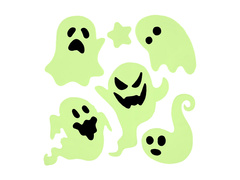 Fluoreszkáló zselés ablakmatricák Szellemek - 1 készlet