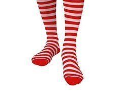 Hosszú zokni piros csíkokkal - 1 pár
