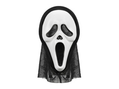 Sikoly maszk csuklyával Halloweenre - 1 db.