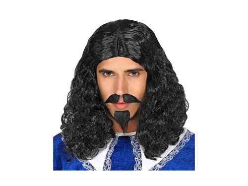 Muskétás paróka bajusszal és kecskeszakállal