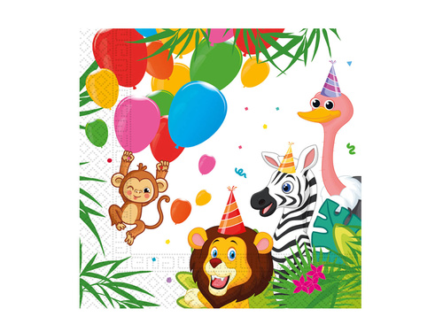 Szafari születésnapi szalvéták - 33 cm - 20 db.