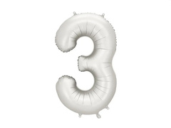 Fólia lufi ezüst szám 3 - 86 cm - 1 db.