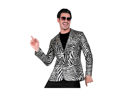 Animalier party kabát - zebra ezüst