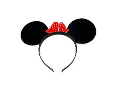 Minnie egér füles fejpánt masnival - 1 db.